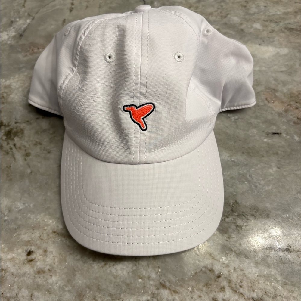 Birddogs Hat Mens Golf White Baseball Cap Strap Stretch Performance Bird Logo